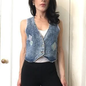 Vintage Palmettos Denim Vest with Patch